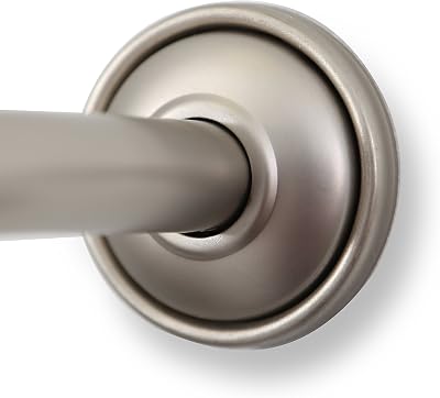 BINO | Adjustable Curved Shower Curtain Rod, Brushed Nickel - 48"to 72"| Wall Mounted | Shower Rod Expandable | Bathroom Accessories | Shower Rods For Bathroom