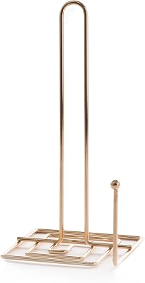 BINO 'Metro' Paper Towel Holder, Gold - Free Standing Decorative Easy Tear Kitchen Paper Towel Roll Dispenser