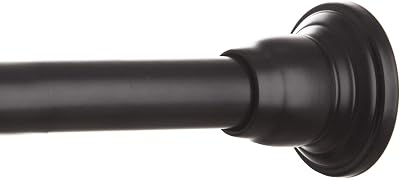 BINO 'Doric' Adjustable Shower Curtain Rod | Black | Aluminum | 42"-72"Rust-Proof | Bathroom Shower Tension Rod | Expandable