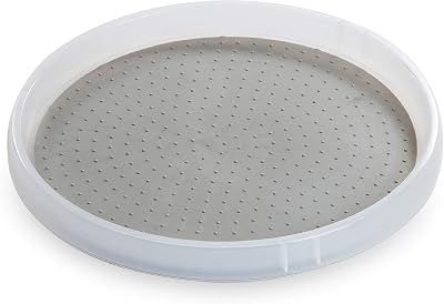 BINO 12-Inch Lazy Susan Turntable Spice Organizer, Frosted - Plastic Rotating Lazy Susan Organizer Tray for Kitchen Pantry, Refrigerator, Freezer, Cabinet, and Countertops
