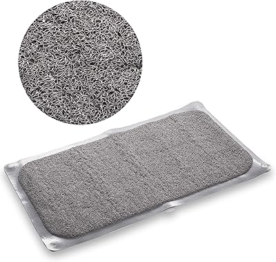 BINO | Loofah Non-Slip Bath Mat for Tub - Light Grey | Spa-Inspired Comfort, Quick-Drying, Secure Suction Cups | Exfoliating Shower Mat for a Luxurious and Safe Bathing Experience