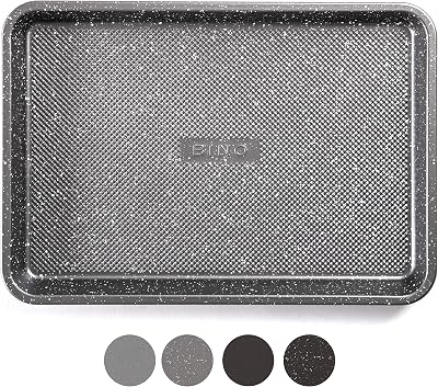 BINO Bakeware Nonstick Cookie Sheet Baking Tray, 10 x 15 Inch - Speckled Gunmetal | Premium Quality Textured Baking Sheet with Even-Flow Technology | Dishwasher Safe | Non-Toxic
