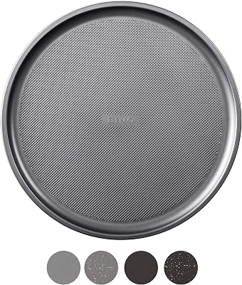 BINO Bakeware Nonstick Pizza Tray, 15 Inch - Gunmetal | Premium Quality Textured Baking Sheet with Even-Flow Technology | Dishwasher Safe | Non-Toxic