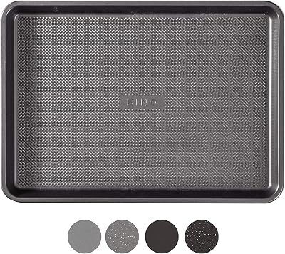 BINO Bakeware Nonstick Cookie Sheet Baking Tray, 13 x 18 Inch - Gunmetal | Premium Quality Textured Baking Sheet with Even-Flow Technology | Dishwasher Safe | Non-Toxic