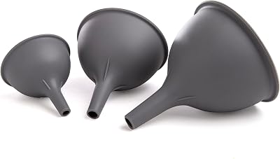 BINO 3-Piece Silicone Funnel Set - Grey | Wide Mouth Funnel | Filling Bottles | Cooking Funnels | Condiment Funnels | Kitchen Supplies and Accessories for Mason Bottles | Kitchen Tools Liquid Bottle